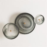 Set of 3 Crosshatched Wall Discs-Grey Swirl(S / 3 أقراص حائط متقاطعة - دوامة رصاصي)