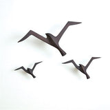 Set of 3 Metallic Flock Wall Decor-Matte Black Wall décor(  ديكور حائط على شكل طيور - اسود - مجموعة من ٣ )