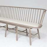 Spindle Long Bench-Beige Leather(مقعد طويل - جلد بيج)