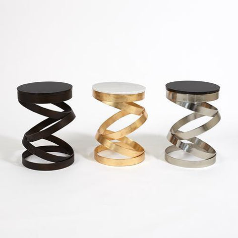 Spiral Table-Nickel finish(طاولة لولبية من النيكل)
