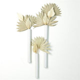 Striped Tube Wall Vase-Matte White-Large(مزهرية حائط أنبوبية مخططة - ابيض غير لامع - كبير)