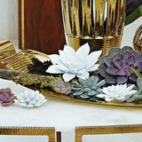 Succulent-Bisque White-Medium decorative accessory (تحفة الزهرة من الخزف - بيضاء - متوسطة)
