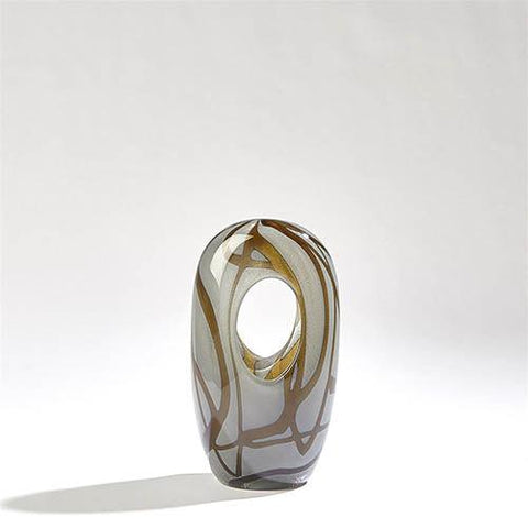 Swirl Vase-Amber/Grey-Small