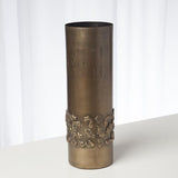 Textural Band Vase-Antique Brass-Small(مزهريه شريطية - أنتيك نحاس - صغير )