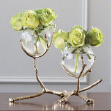 Twig 2 Vase Holder-Brass(حامل زهرتين من النحاس الأصفر)