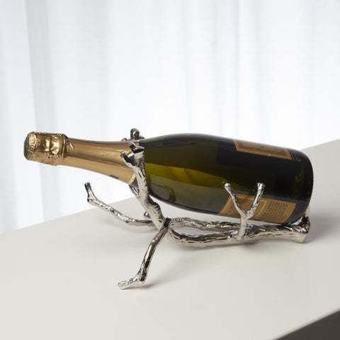 Twig Bottle Holder-Nickel decoratve accessory(حامل زجاجة غصن - إكسسوار زخرفي نيكل)