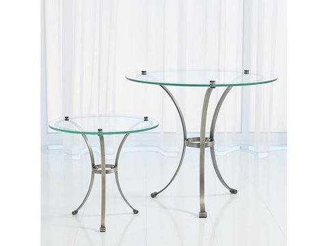 Two Tone Round Table-Gunmetal/Nickel-Large size(طاولة مستديرة بلونين - برونزي / نيكل - مقاس كبير)