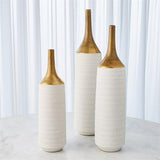 Two-Toned Vase-Gold/White-Large(مزهرية - بلونين ذهبي مع أبيض - كبير)