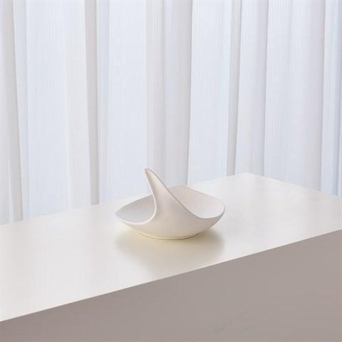 Up Sweep Bowl-Small(وعاء - أبيض غير لامع - صغير)