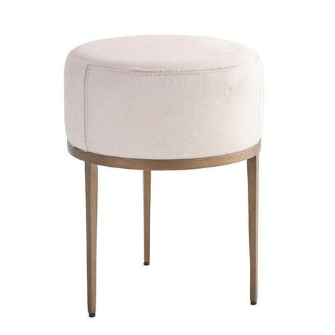 Urban Stool w/Ivory Hair-on-Hide-Antique Brass(كرسي  من نحاس عتيق / شعر )