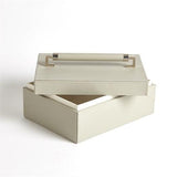 Wrapped Leather Handle Box-Grey(صندوق ذو مقبض مغلف بالجلد- رمادي اللون)