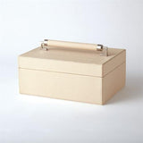 Wrapped Leather Handle Box-Ivory(صندوق من العاج ذو مقبض مغلف بالجلد)