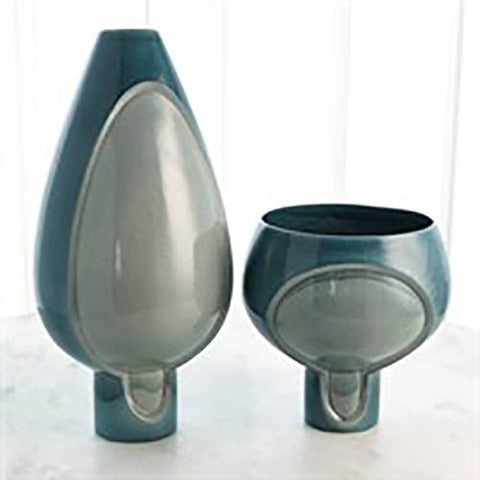 Two Tone Pod Vase-Azure-Tall