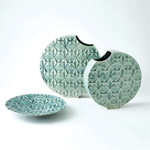 Geometric Vase-Azure-Lg