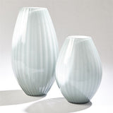 Cased Glass Stripe Vase-Blue-Lg