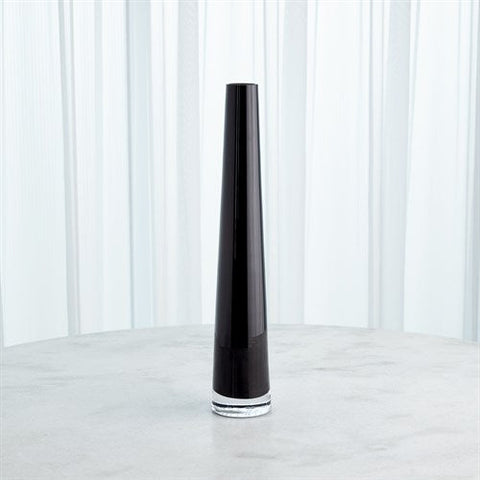 Glass Tower Vase-Black-Sm