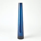 Glass Tower Vase-Blue-Lg