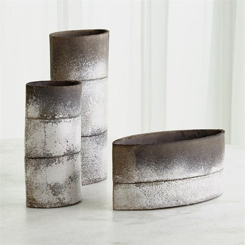 Stacked Vase-Grey-Sm