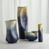 Indent Vase-Grey/Yellow-Skinny