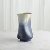 Indent Vase-Grey/Yellow-Sm