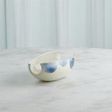 Spots Bowl-White w/Blue Spots