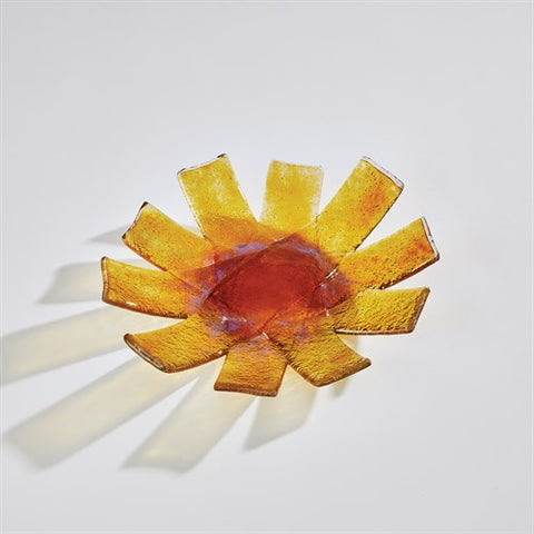 Asterisk Bowl-Amber-Sm