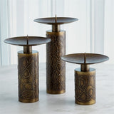 Paten Candle Holder-Antique Brass-Med