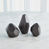 S/3 Geo Vases-Black Nickel