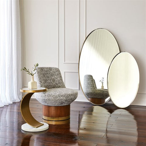 Elongated Oval Mirror-Brass-Sm