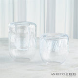 Double Take Vase-Clear Seeded-Tall