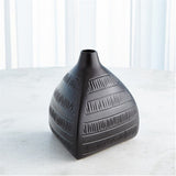 Glazed Vase-Matte Black-Med