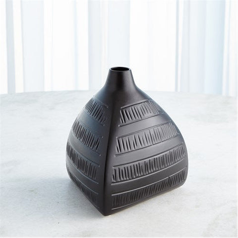 Glazed Vase-Matte Black-Med