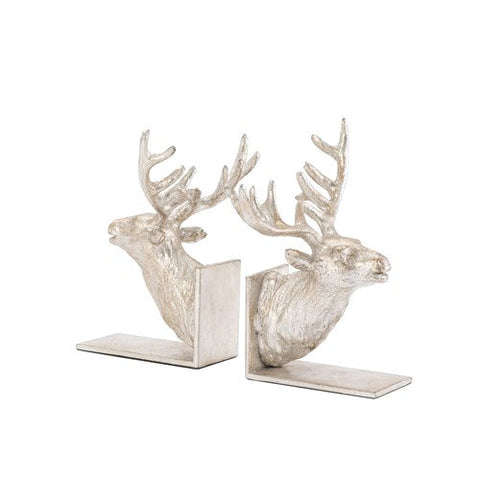Reindeer Bookends-Silver Finish